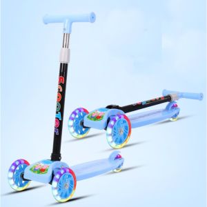 Kids Outdoor Toy Folding Scooter For Boys And Girls Gift 3 Wheels Scooter With light