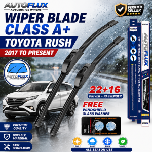 AutoFlux Wiper Blade for Toyota Rush 2017 to 2026 | FREE Windshield Glass Washer | Set 2Pcs