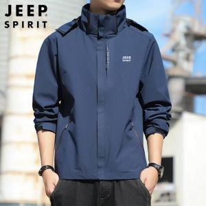 Jeep Spirit Solid Color Jacket Outdoor Single-layer Thin Mountaineering Suit Wind-proof Breathable Couple Jacket Casual Coat