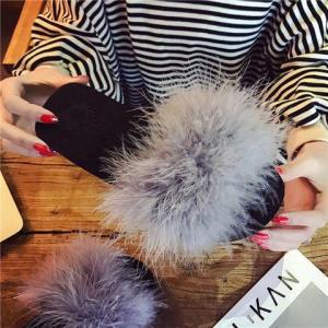 [Free Shipping] Summer Handmade Ostrich Feather Slippers Thick-Soled Height-Increasing One-Strap Design Wedge Heel Platform Heel Beach Sandals For Women
