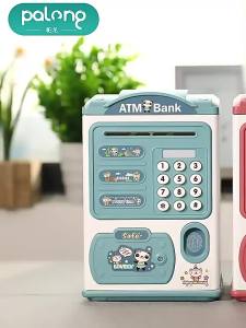 ATM Machine Safe Money Bank Coin With Music Face Unlock Fingerprint Unlock Cartoon Kids Toy