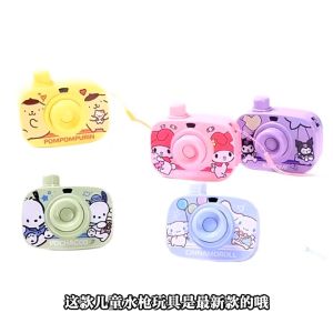 New Kuromi Sanrio Camera Water Gun Toy Ejection Feature Gift Prank Water Sprinkler Pressed Water