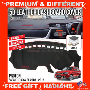 5D Leather Dashboard Cover PROTON SAGA FL/FLX/SV Cars Premium VIP 5D Custom Made Non-Slip Anti-Glar Mat