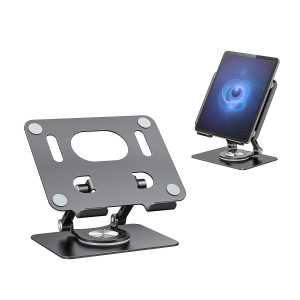 L002 Aluminium Metal Besi Putar 360 Rotasi Stand Holder Hp Tablet iPad Android iPhone