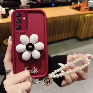 Phone Case Samsung Galaxy S26 FE S25 FE 5G New 2026 with Elegant Flower Shape Phone Holder and Strap Soft Silicone Casing Samsung S26 FE 5G Cover Case