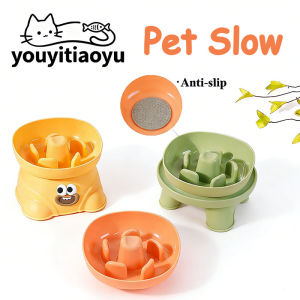 YOUYITIAOYU Pet Slow Feeding Bowl Non-Slip Neck Protection Cat Dog Food Bowl Anti Choke Bekas Makanan Kucing