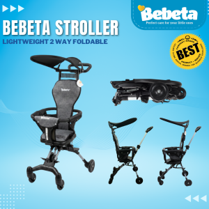 Bebeta Lightweight 2 Way Foldable Stroller with Extra Cushion & Stroller Hood/Sun shade