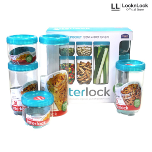 Lock & Lock Interlock Gift Set Toples Tempat Makan Serbaguna (5 Pcs) INL301S4
