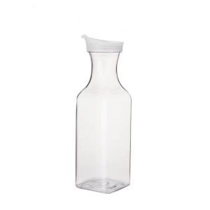UNQCSA with Flip Lid Pitcher 1500ml Square Base Water Jug Water Carafe Plastic Cold Kettle Juice