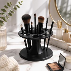 GAOSU 8 Holes Salon Barber Comb Storage Stand Round Rolling Circular Inserting Brushes Organizer Rack Simple Plastic Display Stand Hairdressing