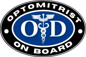 License Optomitrist ON BOARD VINYL STICKER 7X10cm