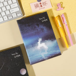 Notebook Brilliant Starry Sky Hardshell Loose Leaf Notebook Sketchbook Thickened School Office Gift Color Inner Page