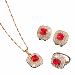 K0Y9VB4G Baroque Womens Rhinestone Jewelry Set Crystal Sparkling Bridal Jewelry Set Fashionable Lightweight Necklace and Earrings Set Wedding Occasion