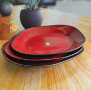 MURAH 3 PCS PIRING PLASTIK 9 INCHI / PIRING MAKAN PERSEGI 23CM TEBAL /BAYAR DITEMPAT / COD