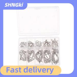 🔥Local delivery🔥 100pcs box Fishing Hooks Carbon Steel Single Circle Fishhook Fishing Accessories