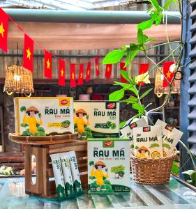 Bột Rau Má Mix Nhiều Vị Quảng Thanh Hộp 15 Tuýp x 12g