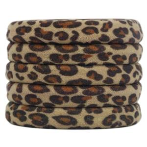 Aesthetic Leopard Print Scrunchies Elastic Hair Rope Set of 5 French Hair Elastic Absorbent Hair Tie for After Bath Use