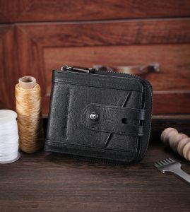 BULLCAPTAIN top layer cowhide zipper wallet horizontal leather drivers license multi-card slot thickened photo album anti-theft wallet