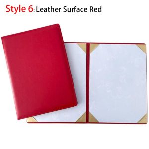 SHIRUI 1Pcs Plush Surface A3 A4 Paper Hardcover Thicken PU Leather Certificate Cover Red File Page Folder Signing Contract