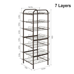 7 Tier Water Bottle Organizer Vertical Free Standing Wine Storage Shelf Adjustable Water Bottle Beverage Drink Stand Holder Dispenser Large Capacity Bottled Water Holder Stand for Kitchen Party Pantry Food Storage Organizer