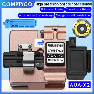 AUA-X2 Fiber Cleaver Fiber Optic Cable Pigtail Bare Fiber Cutter Fiber Cleaver Black 24 Sides