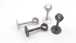 2pcs Ceiling Curtain Rod Brackets Heavy Duty Stainless Steel Holders For 25x100mm Drapery Poles Silver/Black