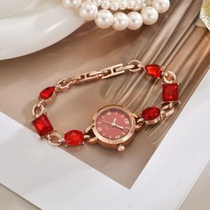 VPFXH Elegant Womens Bracelet Watch Retro Bracelet Type Womens Wrist Watch Exquisite Simple Quartz Wristwatch Clothing Accessories