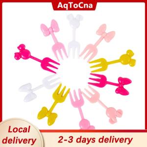 [COD] AqToCna Ship within 24 hours 10Pcs Mini Cartoon Fruit Fork Children Snack Cake Dessert Toothpick Bento Lunches Party Decoration Fruit Fork