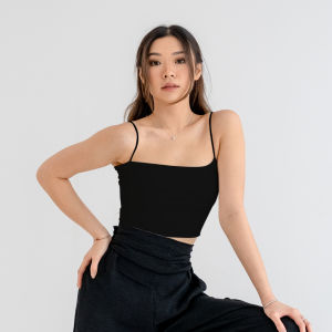 NZINGA JIhye | Tanktop Spaghetti Strap Wanita Polos - Cami Crop Top Slim Fit | Ukuran S - XXL