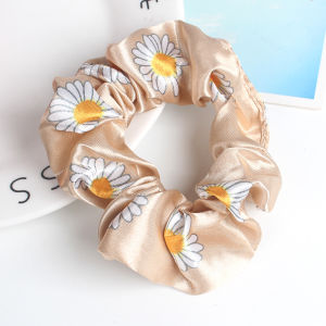 Bestella💗COD Ikat Rambut Wanita Satin Daisy Korea Gadis Fashion Bunga Ponytail Karet Elastis Band