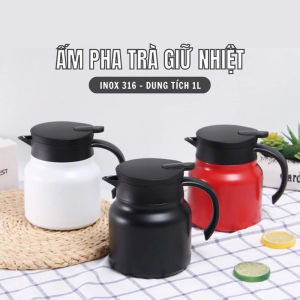 Ấm pha trà bình lọc trà kiêm phích giữ nhiệt 1000ml lõi inox 304 xịn xò kiểu dáng sang chảnh
