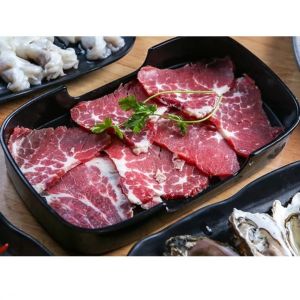 Khay nhựa Melamine đựng sushi 02 đồ ăn lẩu nướng BBQ chữ nhật đen bóng Size 24 x 14 x 3cm