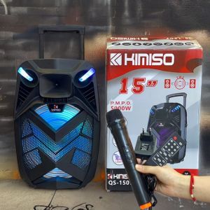 SPEAKER 15 INCH SUBWOOFER LAPANGAN QS-1507 KIMISO BLUETOOTH SPEAKER MIKROFON NIRKABEL MIKROFON 15-INCH TINGGI TUAS DANCE SQUARE DANCE AUDIO