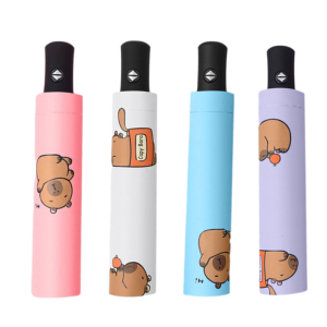 Portable Coated Umbrella With Sun Protections And Stylishly Capybara Pattern Sun and Rain Umbrella Travel Umbrella