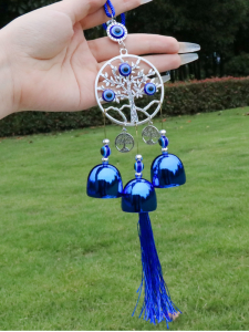 Metal wind chime devil eye guardian pendant bell trailer blue eye wind chime