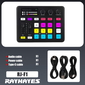 RAYHAYES Gamiing Sound Card Audio Interface Mixer for PC Recording Gaming Live Streaming