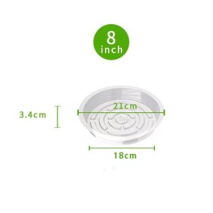 REFENT 5pcs 6/8/10/12 Inch Plastic Flower Pot Tray Round Transparent Drip Trays Water Pan Reusable Plant Base Potted Plant