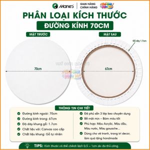 Khung Toan Canvas Tròn Marie’s Vải Cao Cấp – Khung Vẽ Tranh Acrylic Màu Nước Bảng Vẽ Decor Handmade
