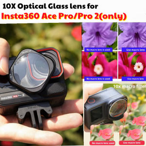JSR HD Optical Glass 10X เลนส์ไมโครกรองสำหรับ Insta360 Ace Pro/ace Pro 2 (เท่านั้น) อุปกรณ์เสริมสำหรับกล้องแอคชั่นแคมเมรา