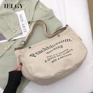 IELGY womens korean style printed letter canvas messenger bag