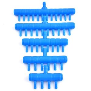 NOBLELYN 10Pcs 2-12 Ways Aquarium Air Splitter Plastic 4/5/8mm Oxygen Gas Diverter Durable Porous Air Pump Adapter for Fish Tank Air Pump Oxygenation