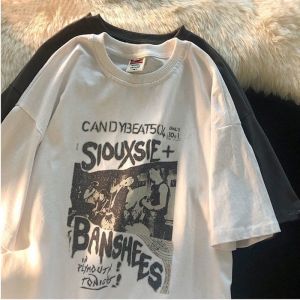 T-shirt for Men and Women Oversized y2k tshirt Band Printing Summer Hip Hop Streetwear Shirt Vintage Short Sleeve