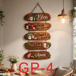 Bless Home Sweet Home Wooden Wall Hanging Sign Set with Rope Kitchen Decor GP