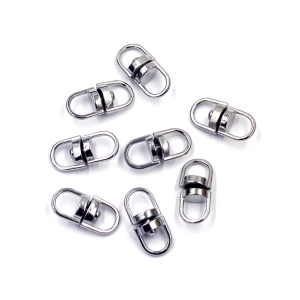 [10 Pcs] Ring Join 8 Putar Ring Putar Ring 8 Silver Anti Karat Connector Kait Kalung Gelang Ganci