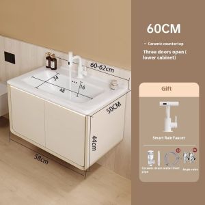 Honeycomb Aluminum Bathroom Cabinet Ceramic Integrated Basin Mirror Cabinet Thickened Toilet Cabinet