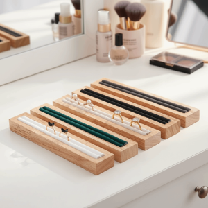 NEXTYOO Wooden Ring Holder Rings Storage Rectangular Shape Jewelry Organizers Quality Wooden Ring Display Rings