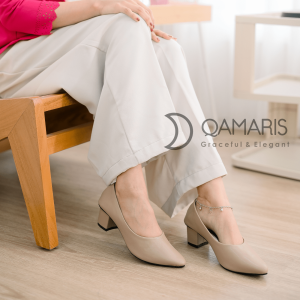 Qamaris Heels Wanita | Sepatu Hak Tinggi Elegan Sepatu Pantofel Nyaman | Cocok untuk Pesta & Kerja