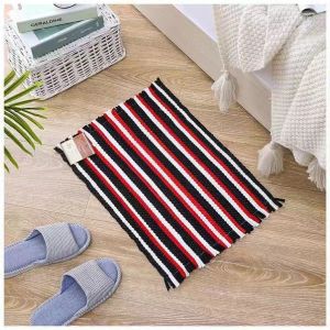 Cloth mats handmade fabric woven floor mats home entrance absorbent cloth mats long door floor towels bedside bay window mats