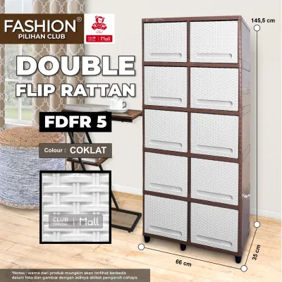 CLUB Fashion DOUBLE - Lemari Pakaian Plastik - Rak TV Plastik - Lemari Susun Serbaguna - Kabinet