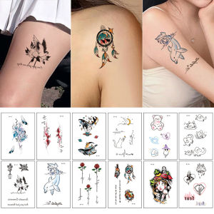 BC Temporary Small Fresh Black Tattoo Stickers Waterproof Long Lasting Tattoo Stickers Arm Leg Chest Body Art Tattoo